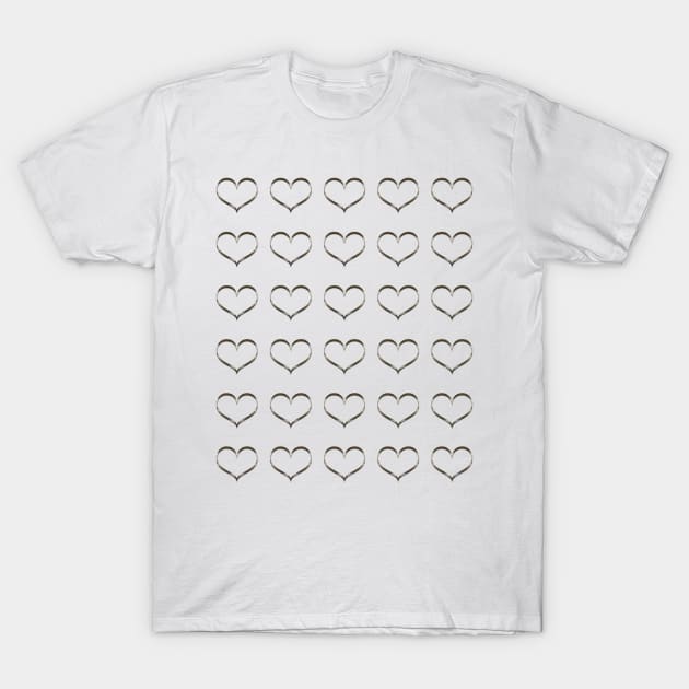 Gold Heart Love T-Shirt by technotext